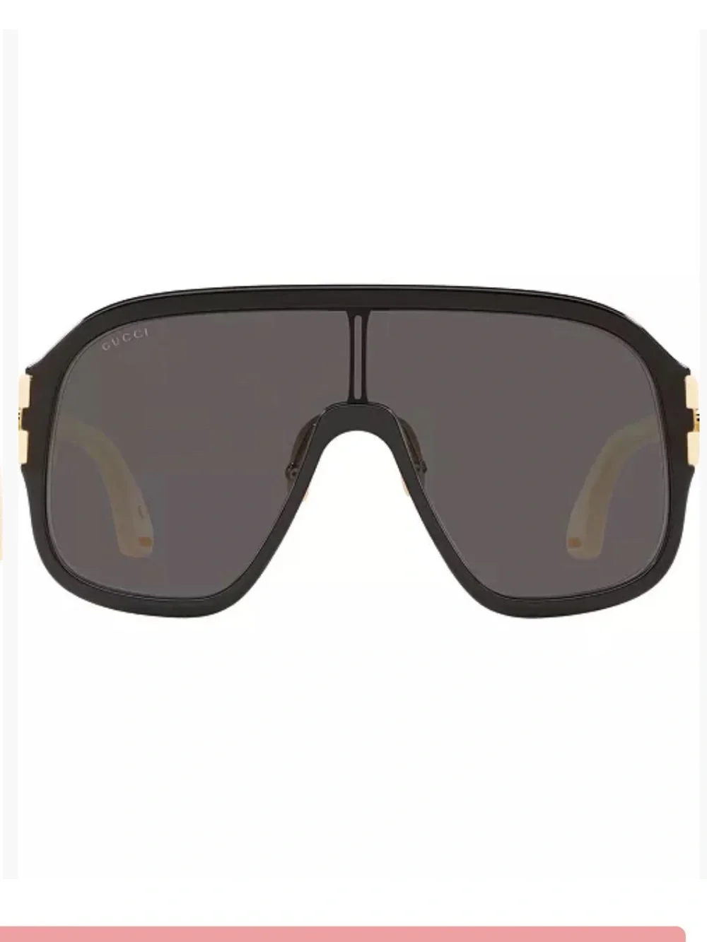 Gucci Black Shield Sunglasses with White Accents